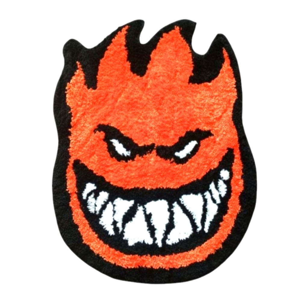 Spitfire Wheels Skateboarding Tufted Flame Rug Orange / Black 24" X 18-1/2" Used